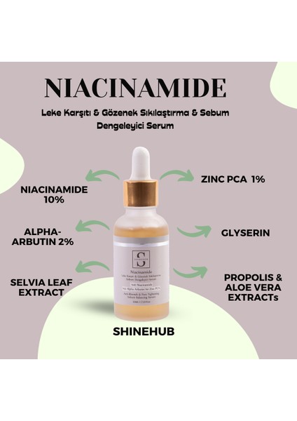 Niacinamide - & Sıkılaştırma & Sebum Dengeleyici Serum