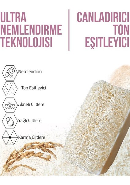 Doğal Kabak Lifli Pirinç Özlü, Cilt Tonu Eşitleyici, Leke Giderici El Yapımı Cilt Bakım Sabunu 125 gr indirimleri