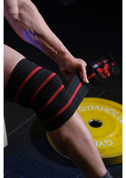 Dex Supports Straps Halter Kayışı, Knee Wraps Diz Bandajı, Wrist Wraps Spor Bileklik 3'lü Set