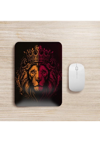 Aslan Sarı Kırmızı Tasarım Baskılı Ortopedik Mouse Pad