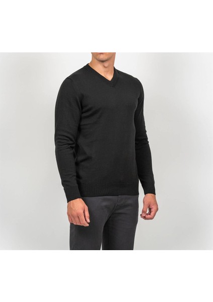 Siyah Erkek V Yaka Triko Slim Fit Pamuklu Kazak Ncs Jeans 3002 fiyatları
