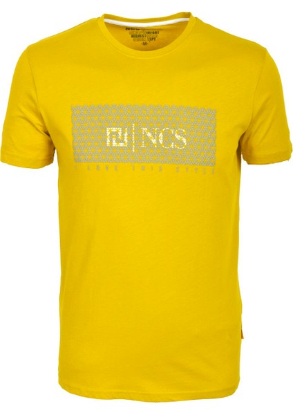 Erkek Citrone Yüksek Baskı Slim Fit Bisiklet Yaka Baskılı %100 Pamuk T-Shirt Jeans 1925