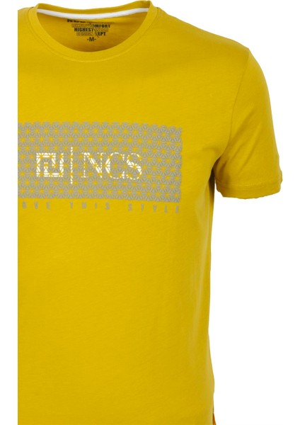 Erkek Citrone Yüksek Baskı Slim Fit Bisiklet Yaka Baskılı %100 Pamuk T-Shirt Jeans 1925 fiyatları