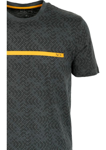 Erkek Antrasit Slim Fit Bisiklet Yaka %100 Pamuk Baskılı Desenli T-Shirt Jeans 1946 fiyatları