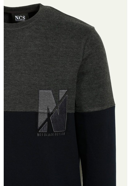 Antramelanj Erkek Bisiklet Yaka Logo Nakışlı 3 Iplik Çift Renk Sweatshirt Ncs Jeans 1624 modelleri
