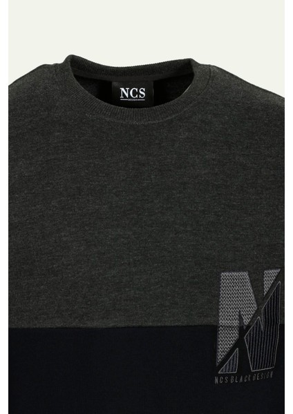 Antramelanj Erkek Bisiklet Yaka Logo Nakışlı 3 Iplik Çift Renk Sweatshirt Ncs Jeans 1624 indirimleri