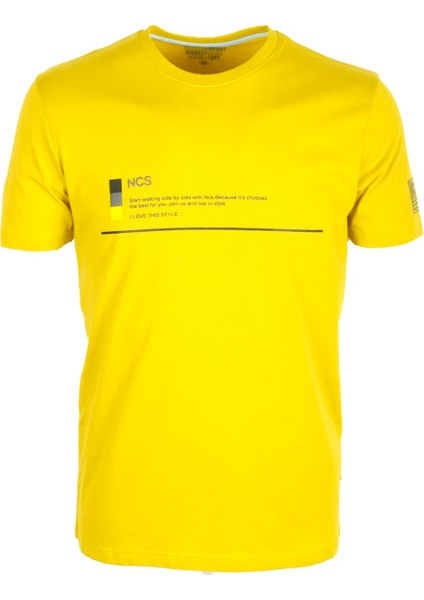 Erkek Citrone Bisiklet Yaka Slim Fit Baskılı %100 Pamuk T-Shirt Jeans 1943