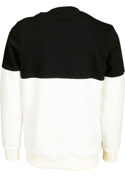 Beyaz Erkek Bisiklet Yaka Logo Nakışlı 3 Iplik Çift Renk Sweatshirt Ncs Jeans 1624 modelleri