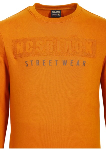 Erkek Hardal Yüksek Dokumalı Slim Fit Bisiklet Yaka Şardonlu Sweatshirt Ncsjeans 1604 modelleri