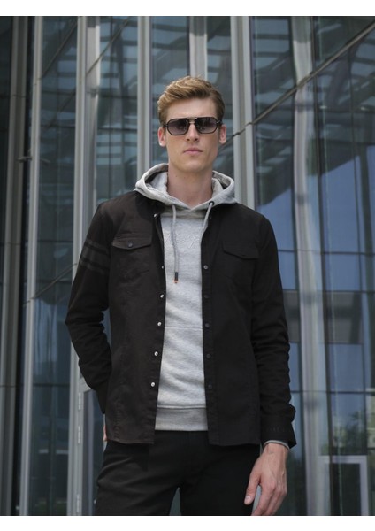Erkek Gri Örme Desenli Slim Fit Kapüşon'lu Sweatshirt Ncs Jeans 1612 modelleri