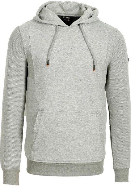 Erkek Gri Örme Desenli Slim Fit Kapüşon'lu Sweatshirt Ncs Jeans 1612