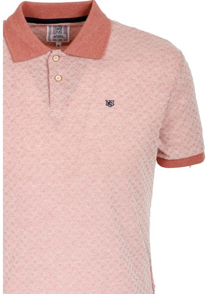 Erkek Açık Kırmızı Slim Fit Polo Yaka %100 Pamuk Dokulu Kumaş Ribanalı Kol T-Shirt Ncs Jeans 1142 fiyatları