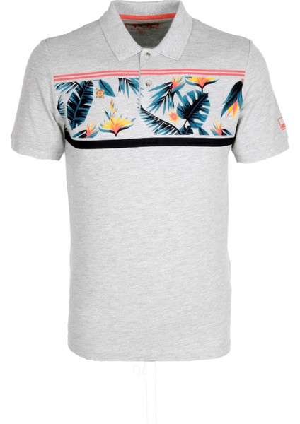 Erkek Grimelanj Slim Fit Polo Yaka Baskılı Tshirt 1179