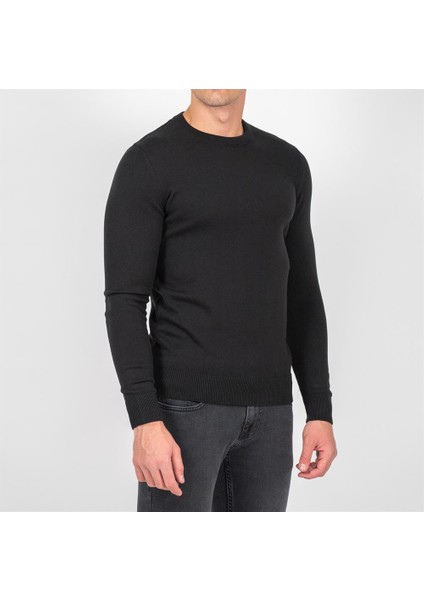 Siyah Erkek Bisiklet Yaka Triko Slim Fit Pamuklu Kazak Ncs Jeans 3002 fiyatları