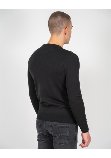 Siyah Erkek Bisiklet Yaka Triko Slim Fit Pamuklu Kazak Ncs Jeans 3002 fırsatları