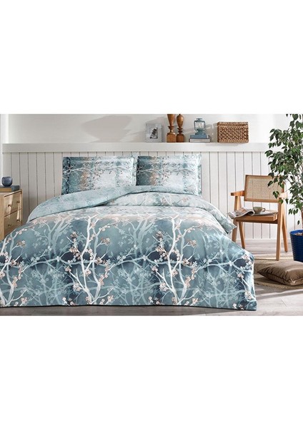 Klimop Turkuaz Ranforce Tek Kişilik Lastikli Fitted Çarşaf Nevresim Takımı fiyatları