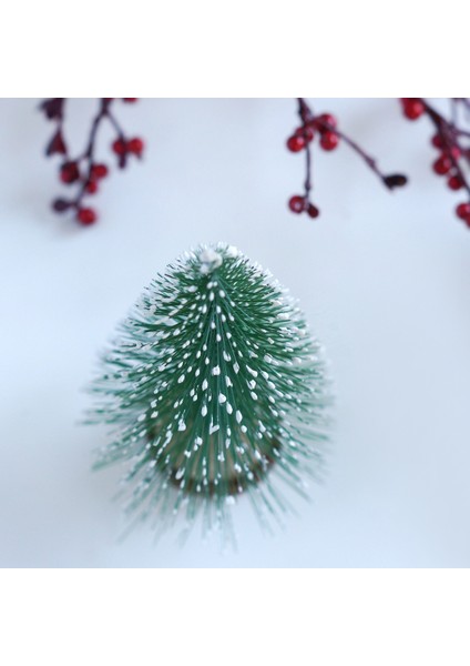 Minyatür yılbaşı karlı çam ağacı, 15 cm 5 adet