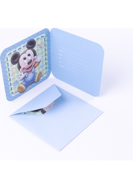 2li doğum günü kartpostal zarf seti, mavi 5 adet