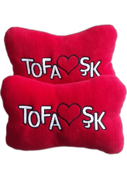 Tofaş 5 Parça Nakışlı Oto Halı Paspas / Tofaş Seyahat Boyun Yastığı & Ayna Askısı & Tampon Çeki Ipi