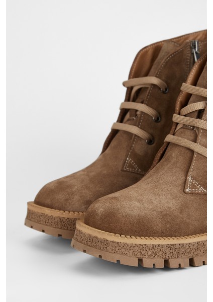 Kadın Tütün Süet Hakiki Deri Casual Bot 775 9434 Bn Bot SK23/24 modelleri