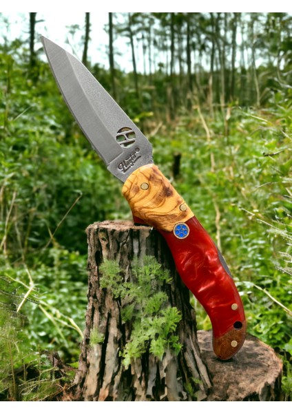 Outdoor Piknik Çakısı Kamp Bıçak Bıçağı Çakısı Mutfak Bıçak Kılıflı El Yapımı