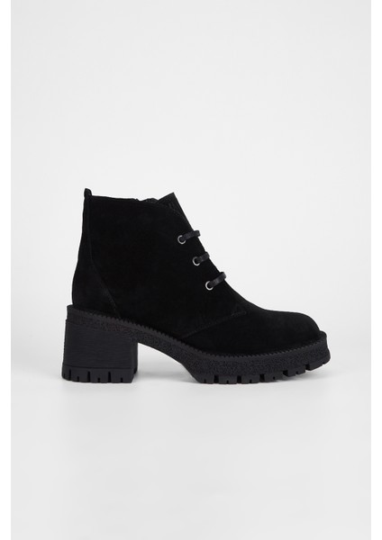 Kadın Siyah Süet Hakiki Deri Casual Bot 775 9434 Bn Bot SK23/24