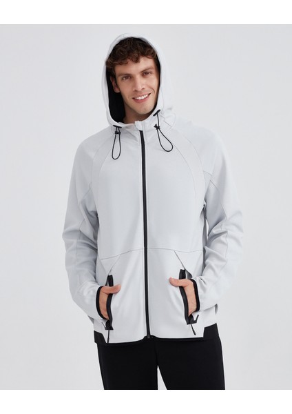 M 2xi-Lock Full Zip Hoodie Sweatshirt Erkek Gri Fermuarlı Eşofman Üstü S232184-043