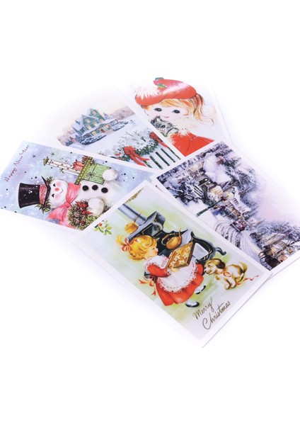 15 parça kartpostal, zarf ve stickerlı yılbaşı seti 1 adet