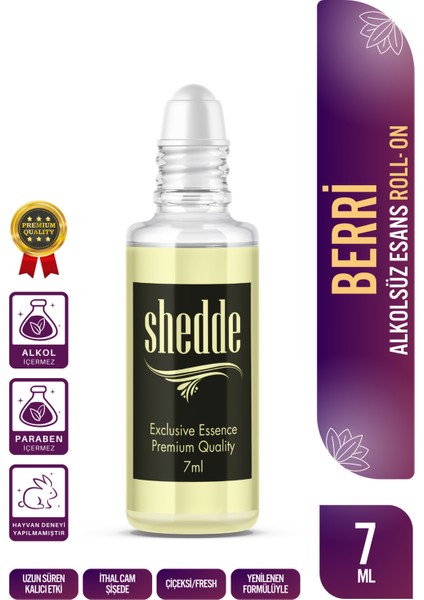 Shedde Berri Kokulu Alkolsüz Esans 7 ml Parfüm Esansı Roll-On Edp Cep Parfüm Esansiyel Yağ