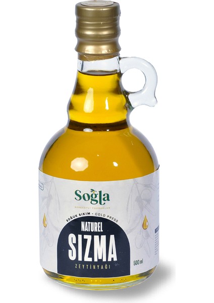 500 ml Cam Şişe Naturel Sızma Soğuk Sıkım Zeytinyağı