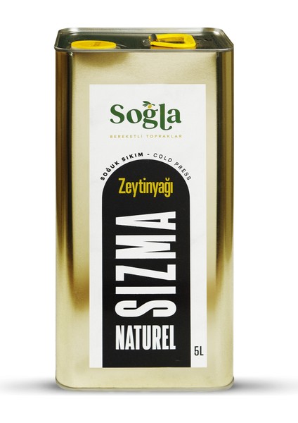 5 Lt Naturel Sızma Soğuk Sıkım Teneke Zeytinyağı