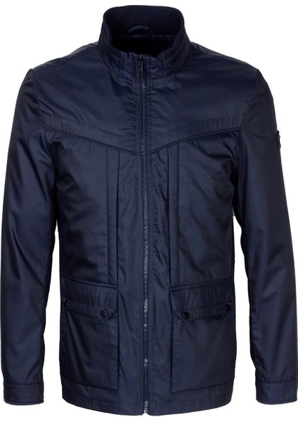 Erkek Baharlık Mont Lacivert Dik Yaka Rüzgar Ve Su Itici Slim Fit Mevsimlik NCS JEANS 4502
