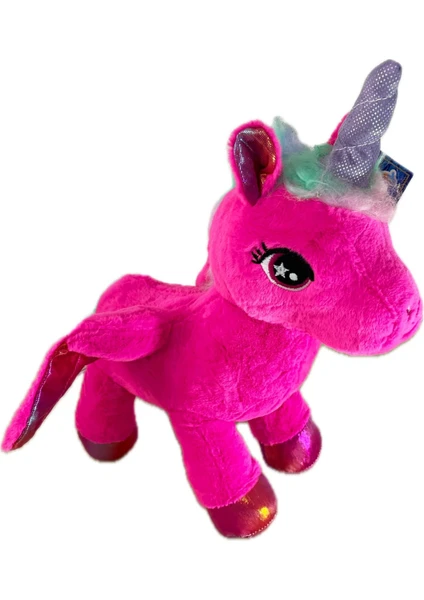 Kara Toys Peluş Unicorn At Kanatlı Koyu Pembe 30 cm