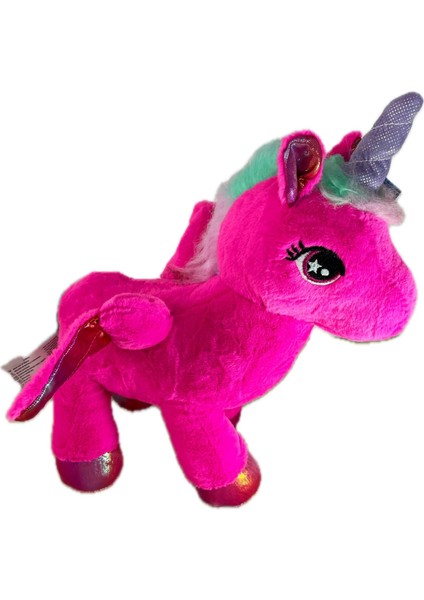 Kara Toys Peluş Unicorn At Kanatlı Koyu Pembe 30 cm