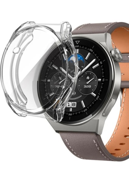 Huawei Watch Gt3 Pro 46MM Uyumlu Kasa ve Ekran Koruyucu 360 Tam Koruma Silikon Kılıf