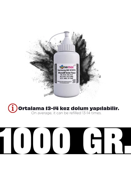 Samsung MLT-D101S Toner Tozu 1000 gr / ML2160 /ML2165 /SCX3400 /SCX3405 /SF760 ( Muadil Tonerler Için ) fiyatları