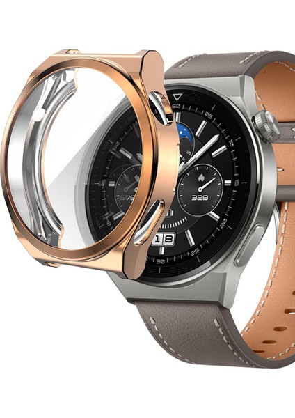 Huawei Watch Gt3 Pro 46MM Uyumlu Kasa ve Ekran Koruyucu 360 Tam Koruma Silikon Kılıf