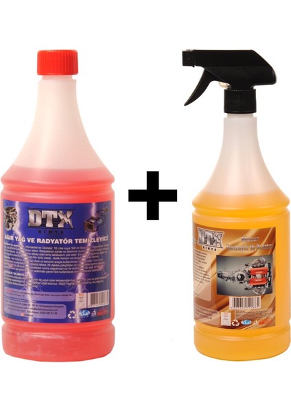 Ağır Yağ Sökücü 1 Litre & Susuz Motor Temizleyici 1 Litre