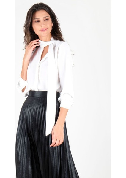 Humberto Şal Yaka Bluz EKRU