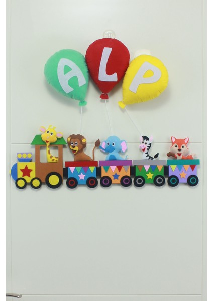 Alp Isimli Trenli Erkek Bebek ve Hastane Odası Kapı Süsü