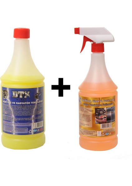 Ağır Yağ Sökücü 1 Litre & Susuz Motor Temizleyici Konsantre (1/5) 1 Litre