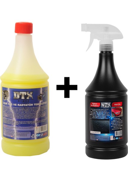 Ağır Yağ Sökücü Konsantre 1 Lt (1/5) & Yağmur Suyu Kaydırıcı, Hızlı Cila 1 Lt