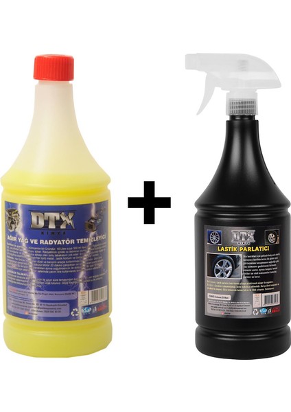 Ağır Yağ ve Radyatör Temizleme Sıvısı 1 Lt & Lastik Parlatıcı Jel 500 ml