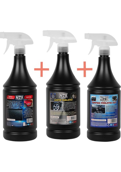 Yağmur Suyu Kaydırıcı Üçlü Araç Bakım ve Temizlik Seti 1 Litre