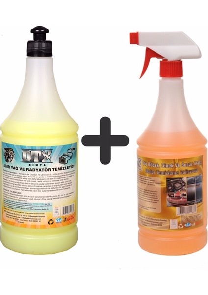 Ağır Yağ Sökücü Radyatör Temizleme 1 Litre & Oto Sinek Böcek Temizleme 1 Lt