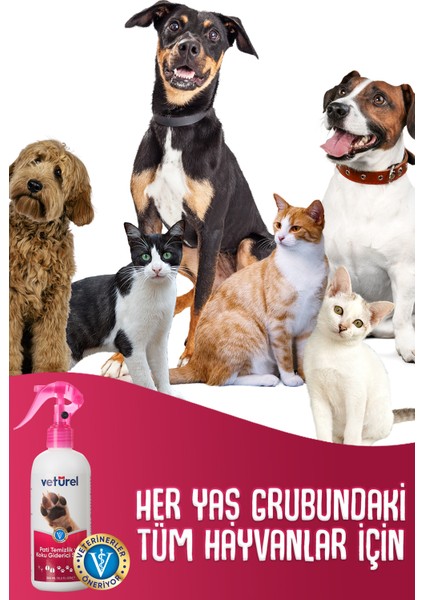 Pati Temizlik ve Koku Giderici Sprey 1000ml Kedi Tüy Köpek Pati Temizleme Köpüksüz Pati Bakım