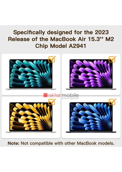 MacBook Air 15 M2 2023 A2941 15.3" Uyumlu Ekran Koruyucu - 2 Adet - Esnek & Kırılmaz & Tam Uyum