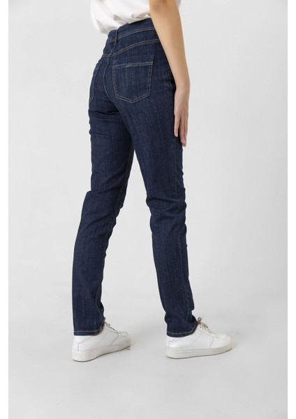 Lacivert Likralı Denim Pantolon