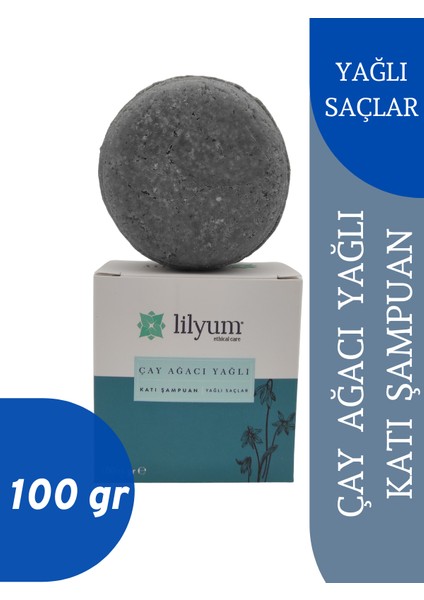 Lilyum Etik Bakım Çay Ağacı Yağlı Katı Şampuan 100 gr