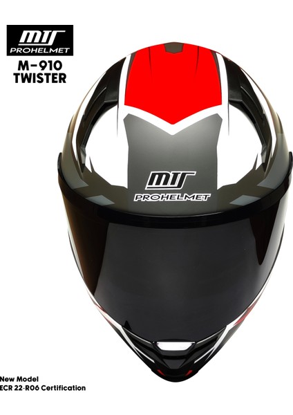 Mts M-910 Twıster Güneş Vizörlü Kask (Siyah Camlı)